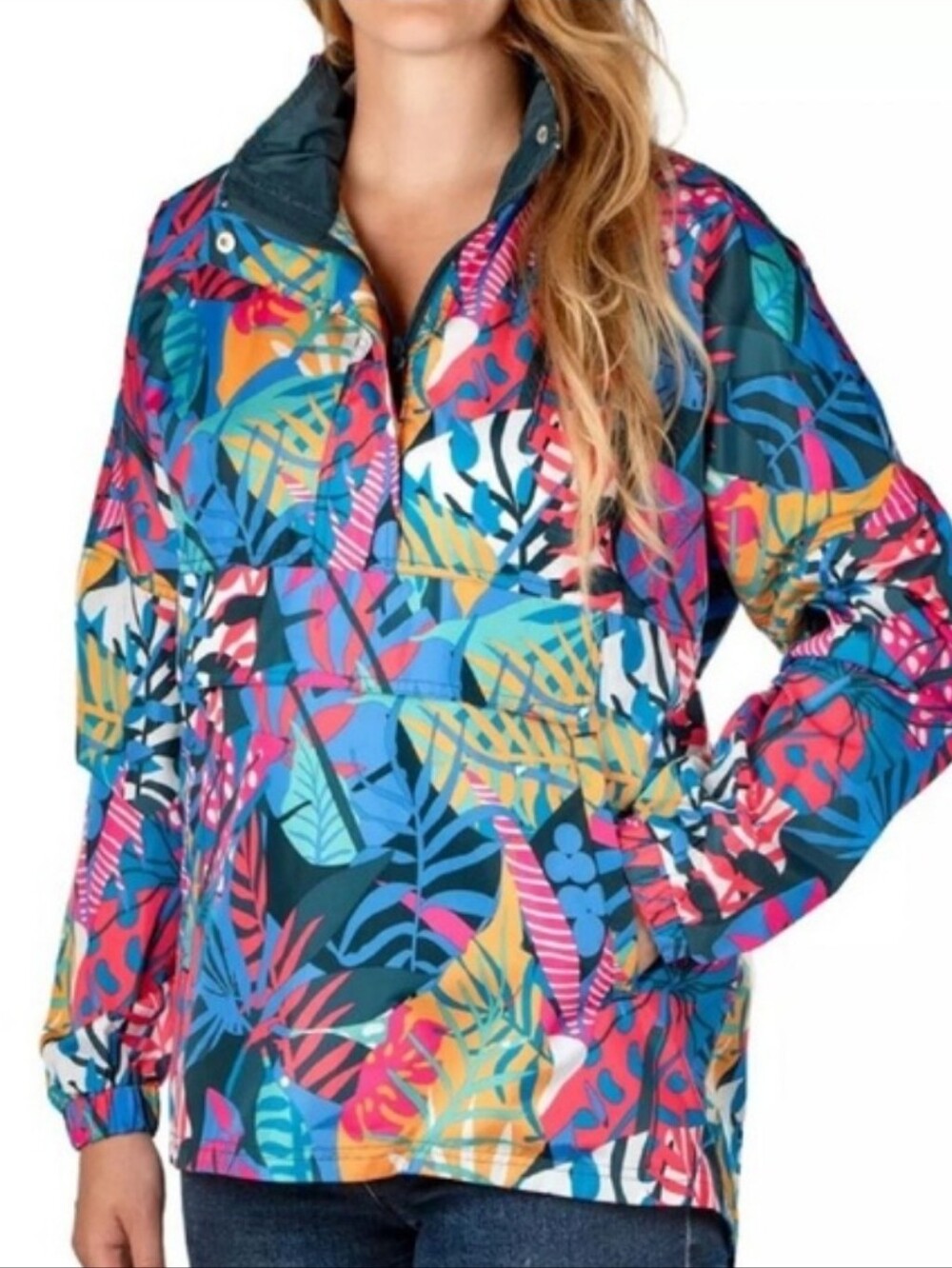Lauren James Anorak Windbreaker S NWT Retro Abstract Water Resistant